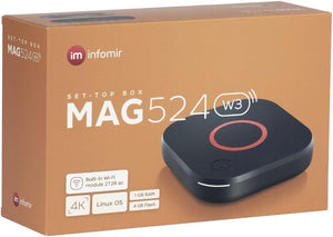 Boite IPTV MAG-524 W3 4K intégré double bande sans fil 2.4G/5G Linux