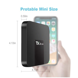 Boîte Android, Boîte TV Android TX3 Mini- 2GB RAM 16GB ROM Quad Core Amlogic 64 bits WIFI / 4K Ultra HD / H.265 Boîte TV intelligente