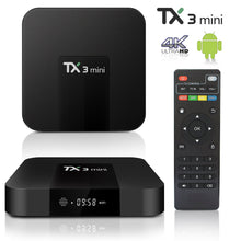 Charger l&#39;image dans la galerie, Boîte Android, Boîte TV Android TX3 Mini- 2GB RAM 16GB ROM Quad Core Amlogic 64 bits WIFI / 4K Ultra HD / H.265 Boîte TV intelligente