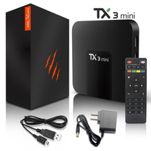 Charger l&#39;image dans la galerie, Boîte Android, Boîte TV Android TX3 Mini- 2GB RAM 16GB ROM Quad Core Amlogic 64 bits WIFI / 4K Ultra HD / H.265 Boîte TV intelligente